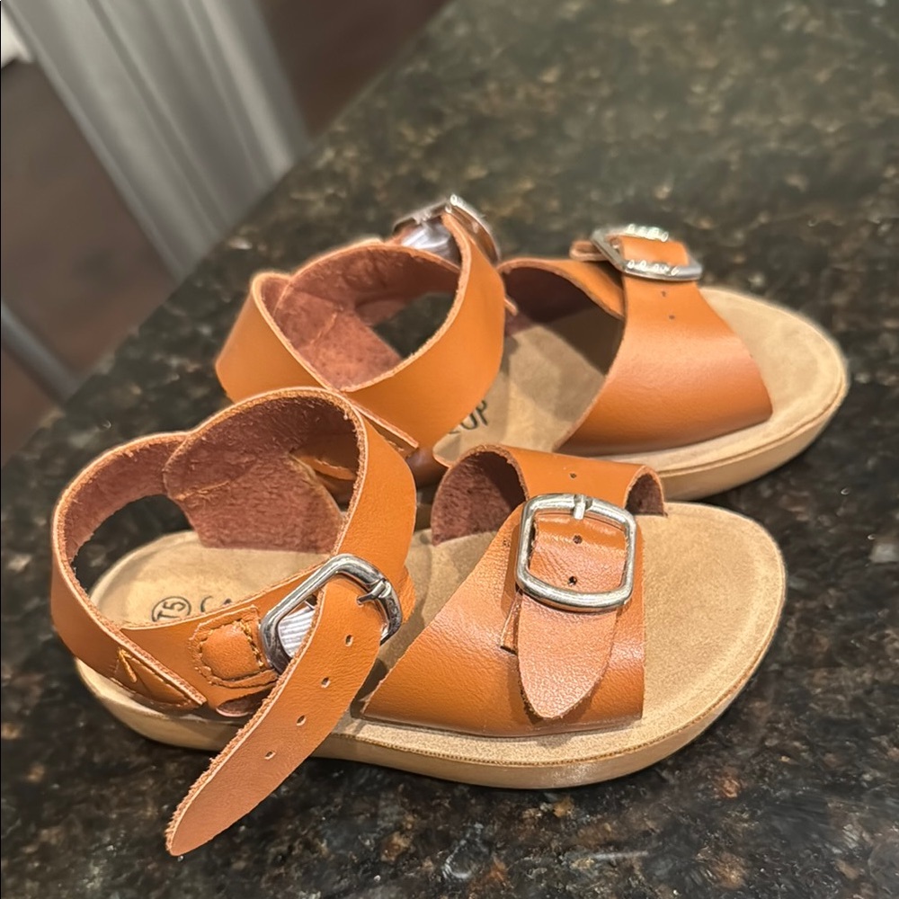 Brown Leather Kids Sandals